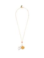 Matchesfashion.com Chlo - Flower And Coral Gold-tone Pendant Necklace - Womens - Gold