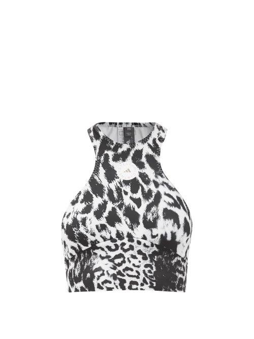 Matchesfashion.com Adidas By Stella Mccartney - Truepurpose Leopard-print Bikini Top - Womens - Animal