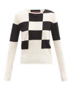 Matchesfashion.com La Fetiche - Tuffin Check Lambswool Sweater - Womens - White Black