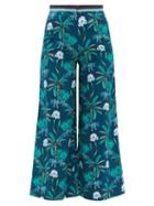 Matchesfashion.com Le Sirenuse, Positano - Natalie Cropped Printed-cotton Trousers - Womens - Navy Print