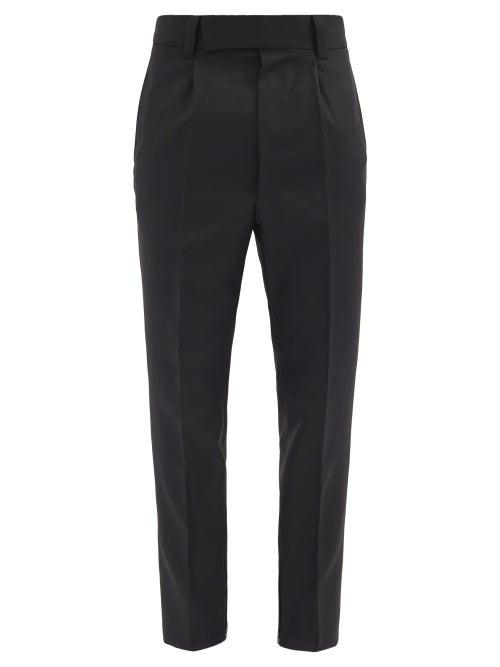 Matchesfashion.com Fearofgodzegna - Tapered-leg Pleated Wool-twill Suit Trousers - Mens - Black