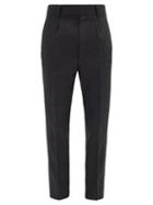 Matchesfashion.com Fearofgodzegna - Tapered-leg Pleated Wool-twill Suit Trousers - Mens - Black