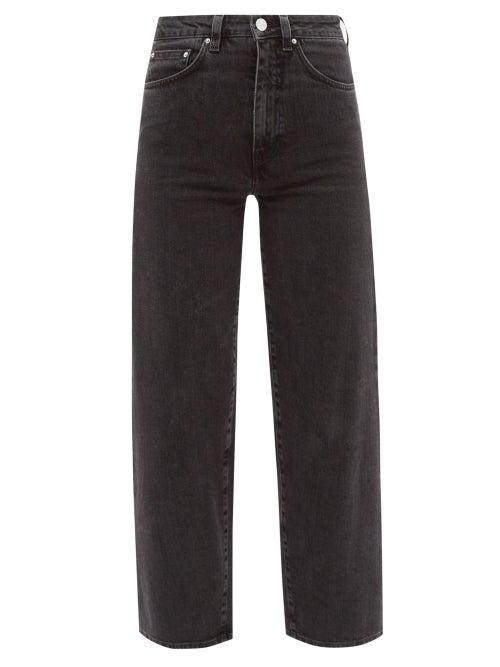 Totme - High-rise Flared Cropped Jeans - Womens - Grey