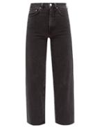 Totme - High-rise Flared Cropped Jeans - Womens - Grey
