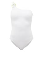Matchesfashion.com Solid & Striped - The Juliana Asymmetric Swimsuit - Womens - White