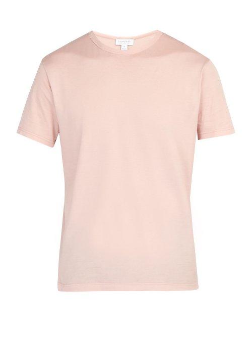 Matchesfashion.com Sunspel - Classic Crew Neck Cotton T Shirt - Mens - Pink
