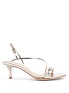 Matchesfashion.com Gianvito Rossi - Manhattan 55 Metallic Leather Sandals - Womens - Silver