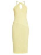 Roland Mouret Mervyn Chevron-embroidered Crinkled-crepe Dress