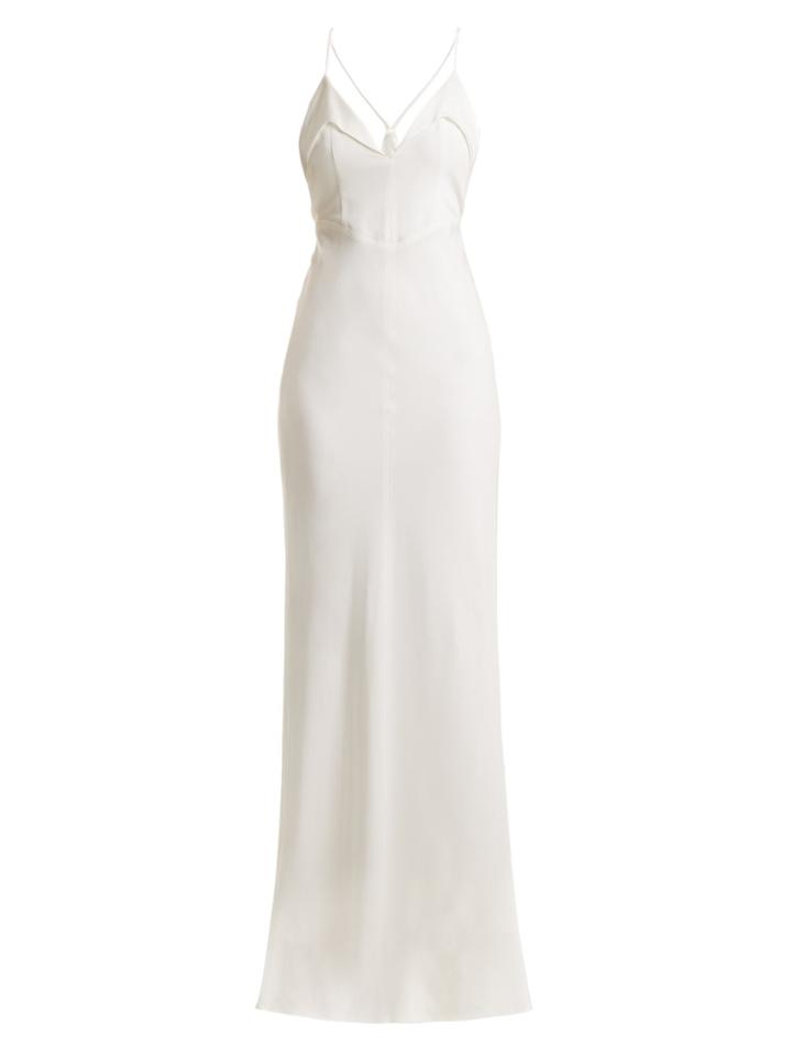 Galvan Punta V-neck Crepe Gown