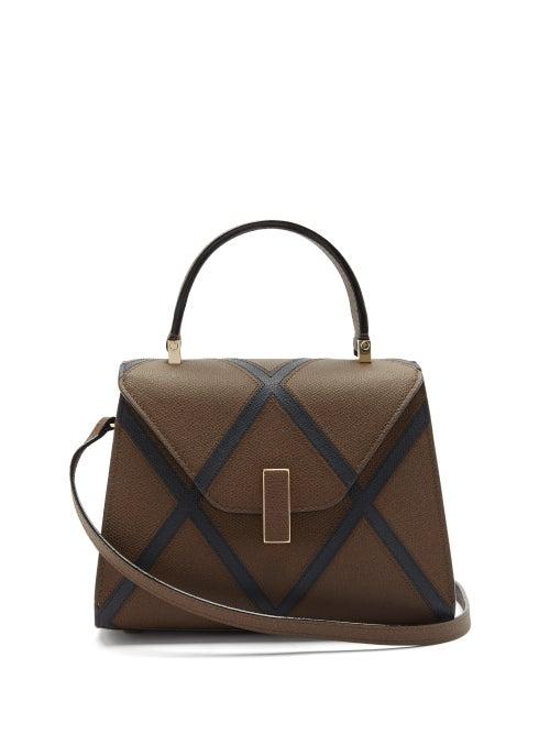 Matchesfashion.com Valextra - Iside Small Diamond-panelled Leather Bag - Womens - Brown Multi