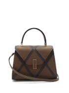 Matchesfashion.com Valextra - Iside Small Diamond-panelled Leather Bag - Womens - Brown Multi