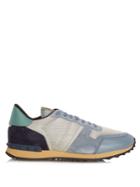 Valentino Rockrunner Mesh And Suede Low-top Trainers