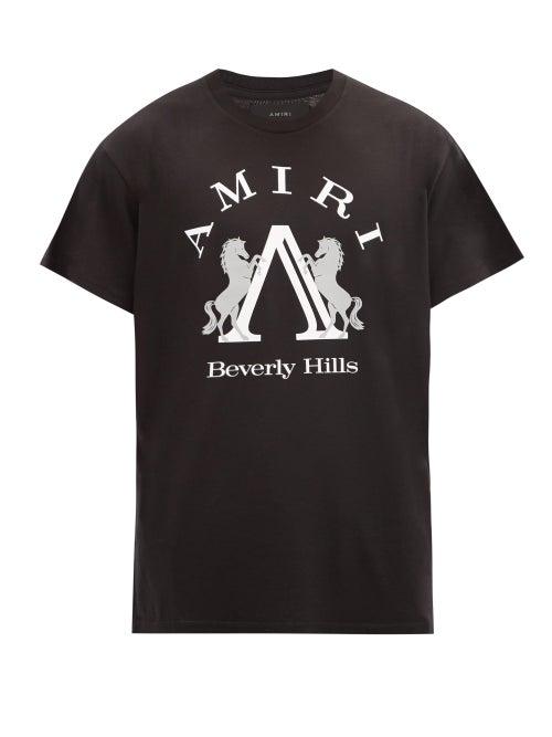 Matchesfashion.com Amiri - Logo-print Cotton-jersey T-shirt - Mens - Black