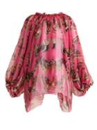 Dolce & Gabbana Butterfly-print Silk Blouse