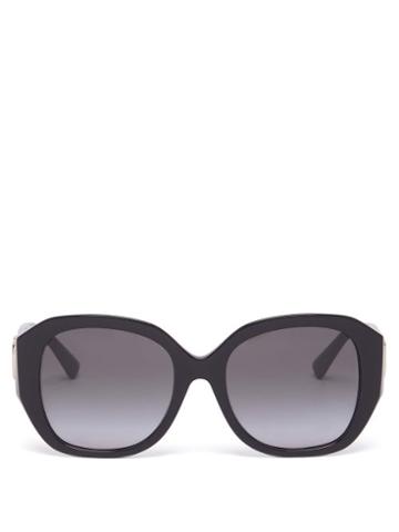 Ladies Accessories Valentino - Round Acetate Sunglasses - Womens - Black