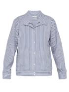 Matchesfashion.com Deveaux - Layered Effect Cotton Poplin Shirt - Mens - Blue Multi
