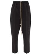 Rick Owens - Drawstring Cropped Recycled-fibre Twill Trousers - Womens - Black