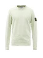 Matchesfashion.com Stone Island - Logo-patch Garment-dyed Cotton-jersey Sweatshirt - Mens - Light Green