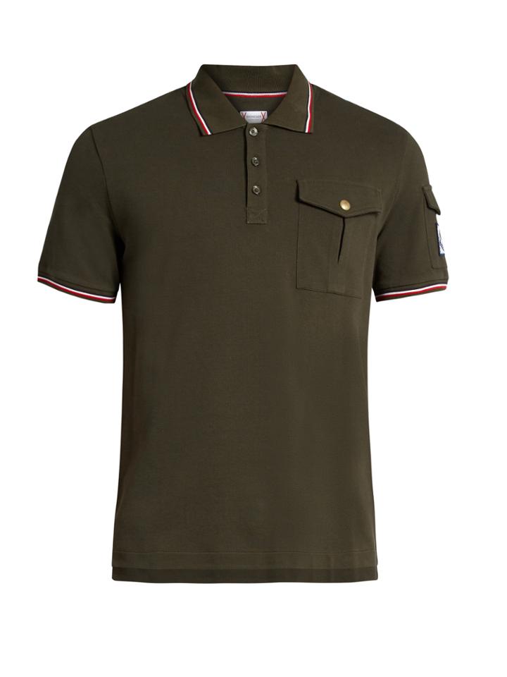 Moncler Gamme Bleu Contrast-stripe Cotton-piqu Polo Shirt