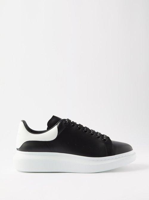 Alexander Mcqueen - Oversized Raised-sole Leather Trainers - Mens - Black White