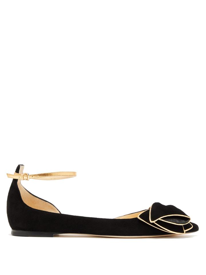 Jimmy Choo Kaitlyn Bow-embellished Suede Flats