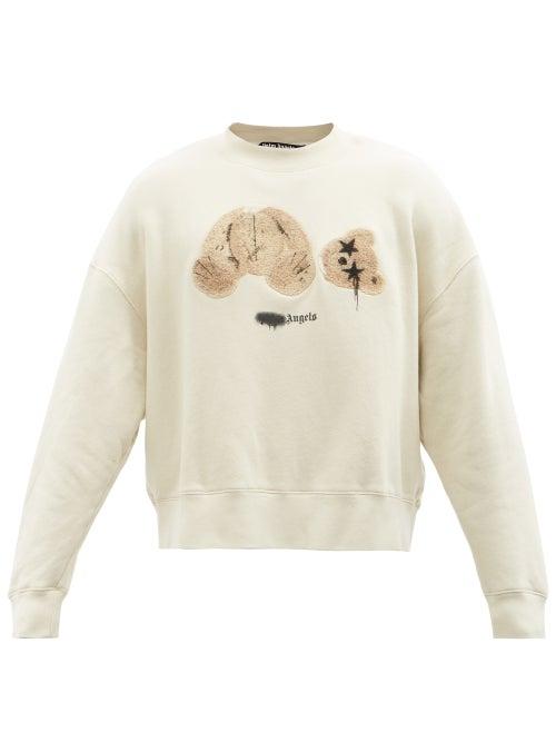 Palm Angels - Spray Bear Cotton-jersey Sweatshirt - Mens - White