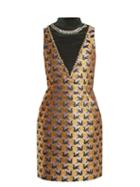 Matchesfashion.com Mary Katrantzou - Verdi Swan Jacquard Mini Dress - Womens - Gold Multi