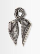 Toteme - Striped Boteh-print Cotton-blend Muslin Scarf - Womens - Black White