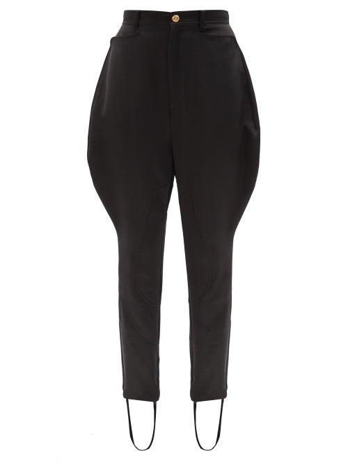 Gucci - Duchess-satin Equestrian Jodhpurs - Womens - Black