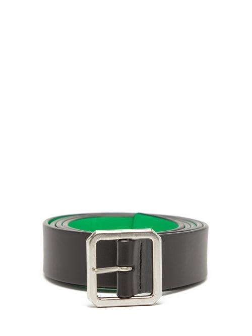 Bottega Veneta - Screw-buckle Leather Belt - Mens - Black
