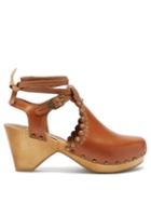 Matchesfashion.com Isabel Marant - Tulee Studded Leather Heeled Sandals - Womens - Tan