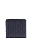 Matchesfashion.com Bottega Veneta - Intrecciato Bi Fold Leather Wallet - Mens - Denim