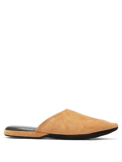 Charvet - Almond-toe Suede Slippers - Mens - Tan