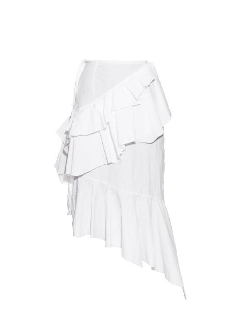Marques'almeida High-waisted Asymmetric Fluted Skirt