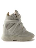 Isabel Marant - Balskee Suede Wedge-heel Trainers - Womens - Light Grey
