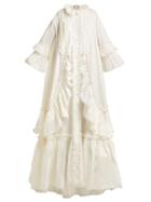 Matchesfashion.com Gucci - Ruffle Trimmed Cotton Poplin Gown - Womens - Ivory