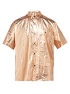Matchesfashion.com Isabel Marant - Shinny Foiled Cotton Shirt - Mens - Pink Gold