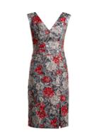 Matchesfashion.com Erdem - Joyti Rose Jacquard Dress - Womens - Red Multi