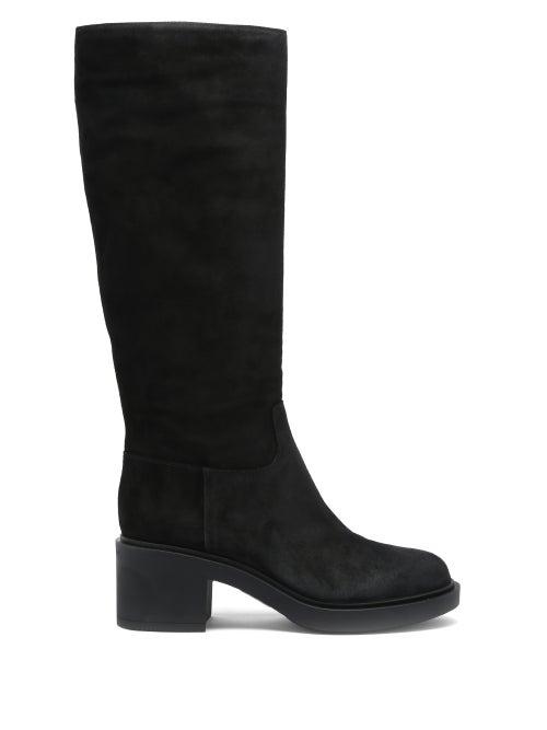 Matchesfashion.com Gianvito Rossi - Hynde 45 Suede Knee-high Boots - Womens - Black