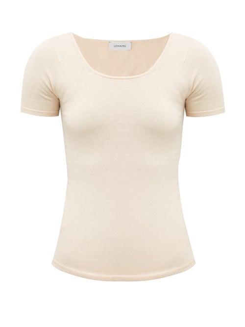 Matchesfashion.com Lemaire - Scoop-neck Seamless Jersey Top - Womens - Nude