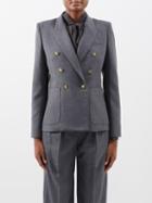 Nili Lotan - Nathalia Double-breasted Wool-twill Jacket - Womens - Charcoal