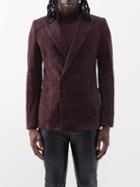 Dolce & Gabbana - Double-breasted Suede Jacket - Mens - Dark Brown
