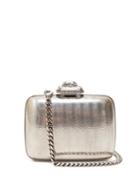 Matchesfashion.com Alexander Mcqueen - Crystal Embellished Mini Clutch Bag - Womens - Silver