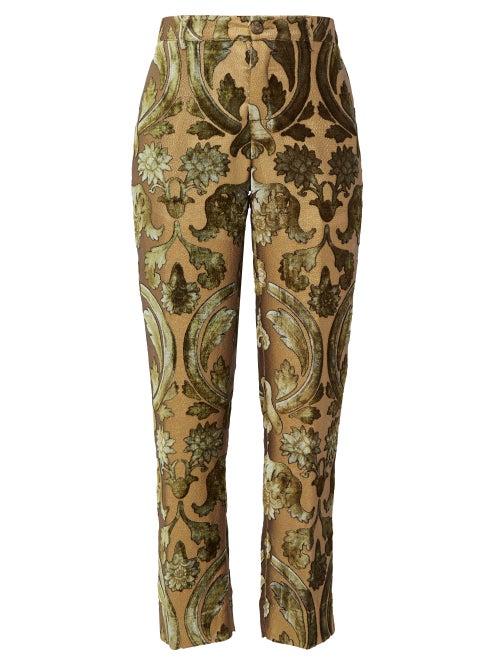 Matchesfashion.com F.r.s - For Restless Sleepers - Tartaro Devor Velvet Trousers - Womens - Green Multi