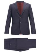 Matchesfashion.com Gucci - London Single-breasted Wool-blend Suit - Mens - Navy