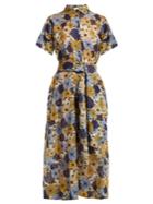 Lisa Marie Fernandez Floral-print Short-sleeved Cotton Dress