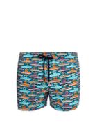Matchesfashion.com Vilebrequin - Moorea Boat Print Swim Shorts - Mens - Blue Multi