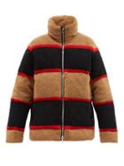 Matchesfashion.com Burberry - Icon-stripe Fleece Coat - Mens - Black Beige