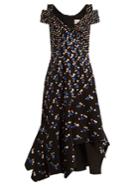 Peter Pilotto Off-the-shoulder Dot-print Stretch-cady Dress