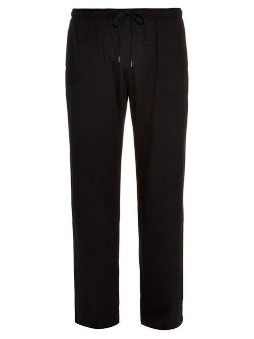 Matchesfashion.com Derek Rose - Basel Straight Leg Jersey Trousers - Mens - Black